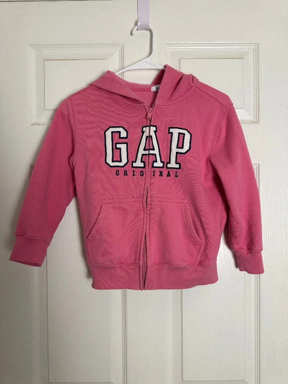 GAP Zip Up Pink Sweatshirt Girls Size S 6/7 Preppy Winter Fall Cold